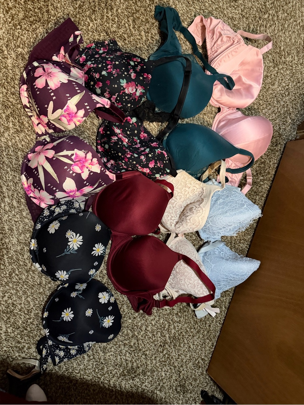 Victoria’s Secret/PINK Bra Lot of 8 Women’s 36DD 38DD Floral Lace Push-Up